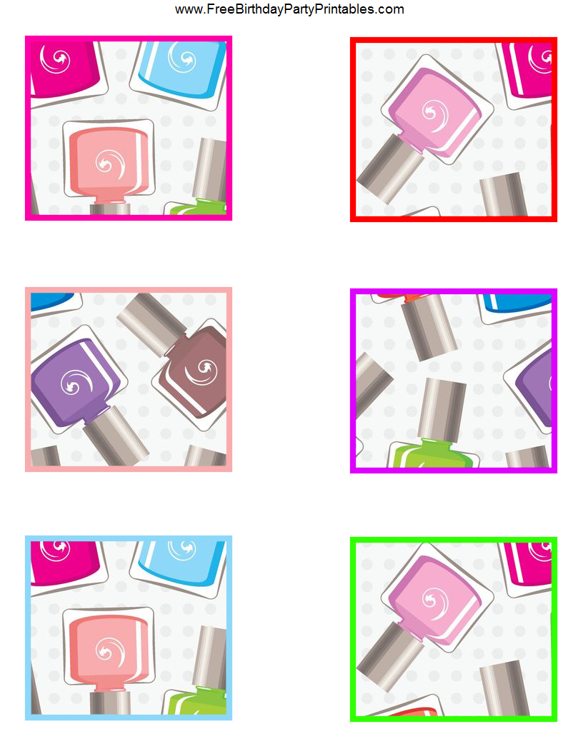 Free Nail Polish Birthday Party Printables